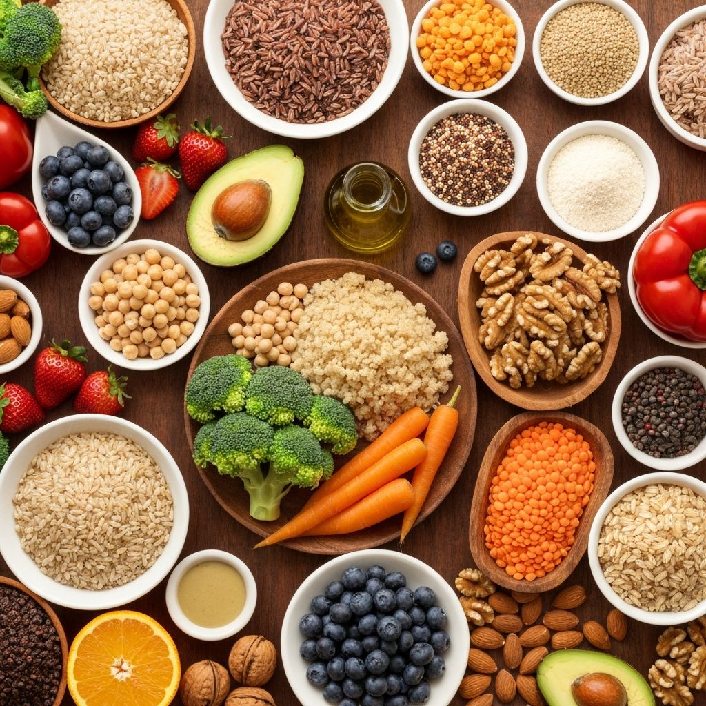 Diverse colorful foods