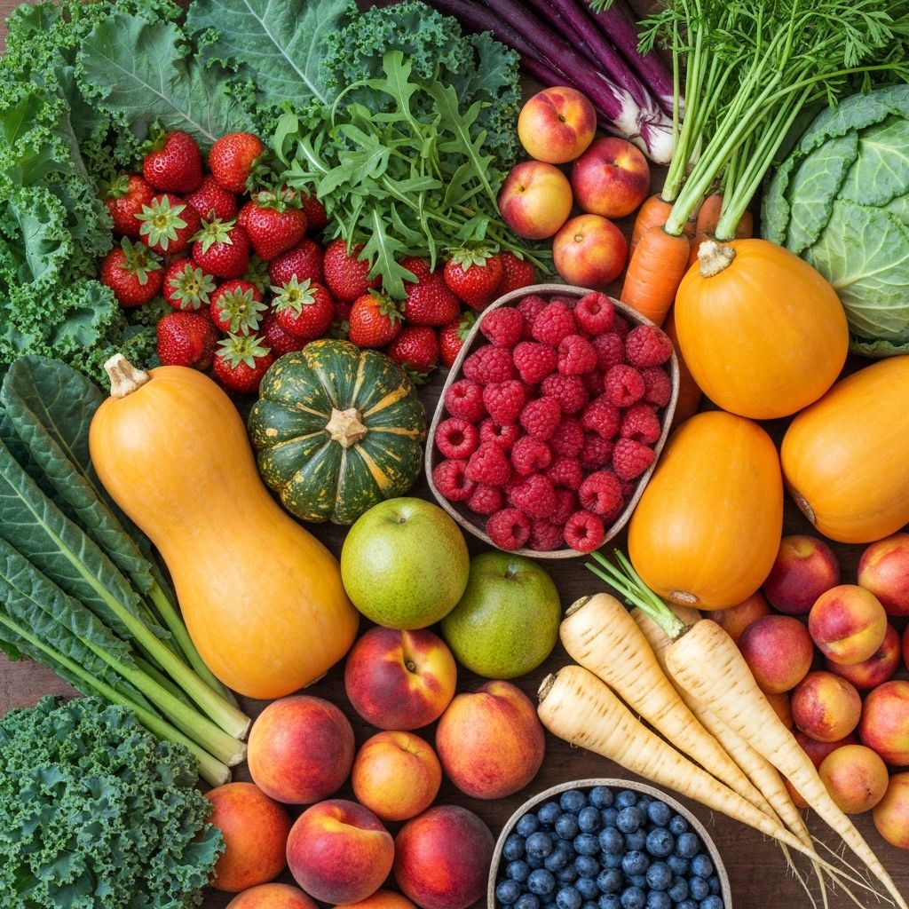 Seasonal fruits and vegetables